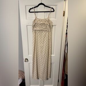 Abercrombie Polka Dot Cream Maxi Dress MT